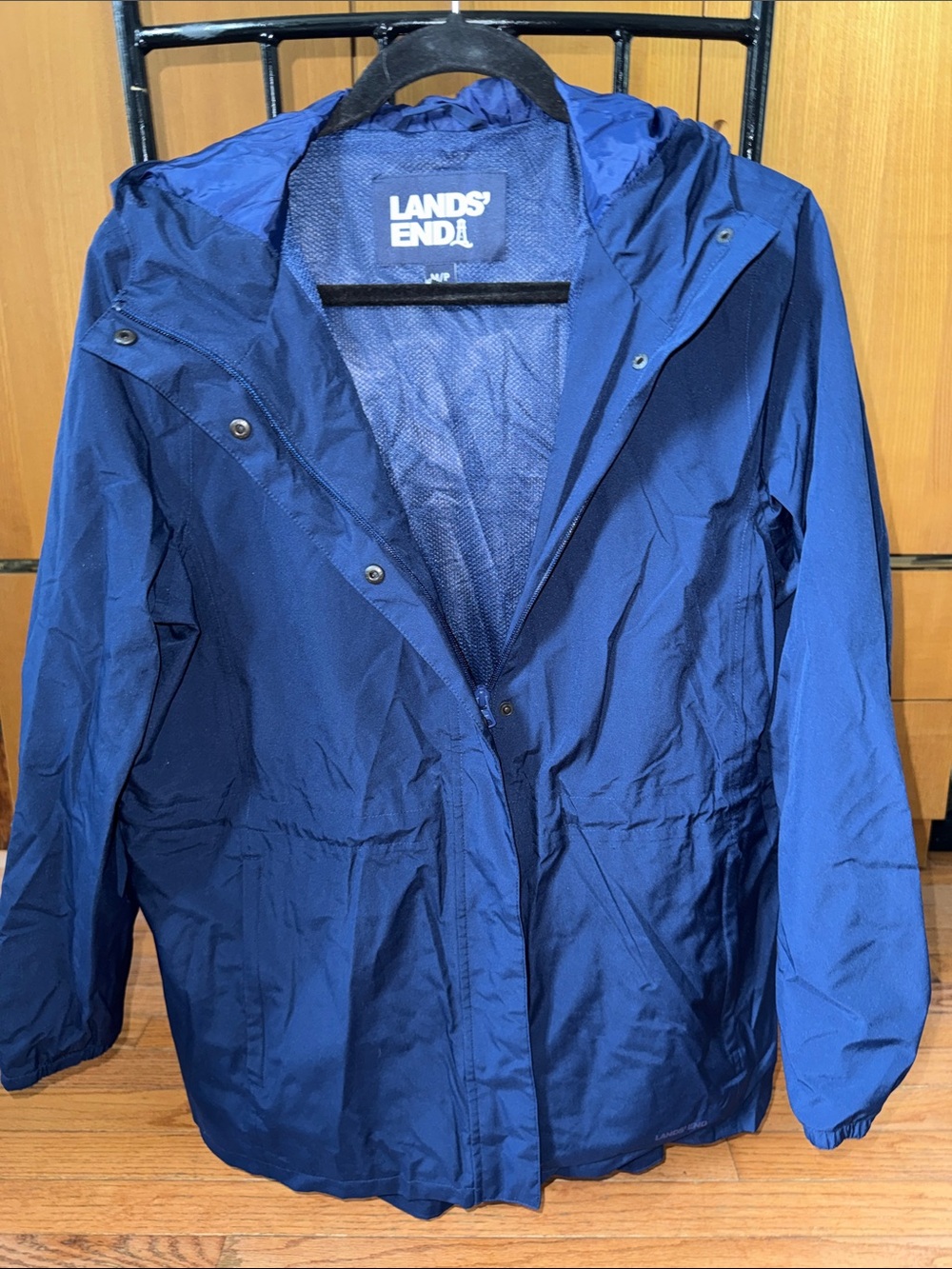 Lands' End Men's Deep Blue Hooded Performance Jacket
